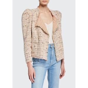 NWT Puff Sleeve IRO Cartaspe Tweed Jacket Pink FR44 US 12 $478 Quiet Luxury